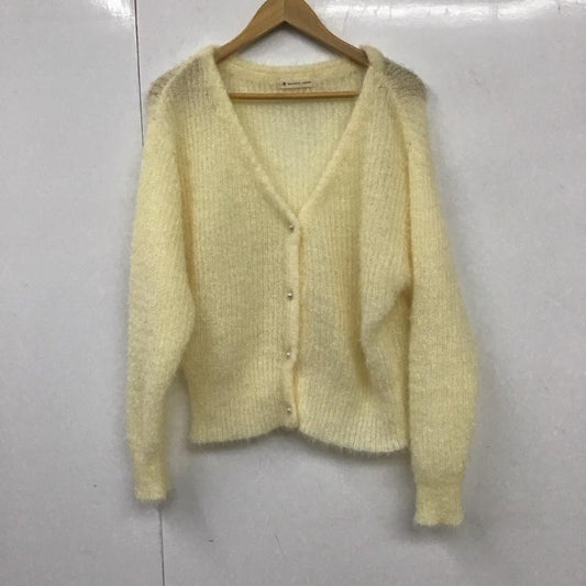 マジェスティックレゴン MAJESTIC LEGON カーディガン 長袖 1076021050 キラキラシャギーVカーディガン M 無地 アイボリー / アイボリー /  レディース USED 古着 中古 10130374