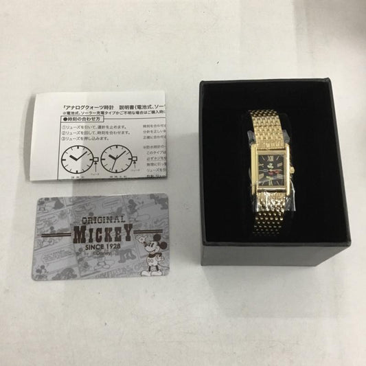 ディズニー Disney 腕時計 アナログ（クォーツ式） MTW-BLK import ミッキーマウス キャラクター 金 / ゴールド /  レディース USED 古着 中古 10145621