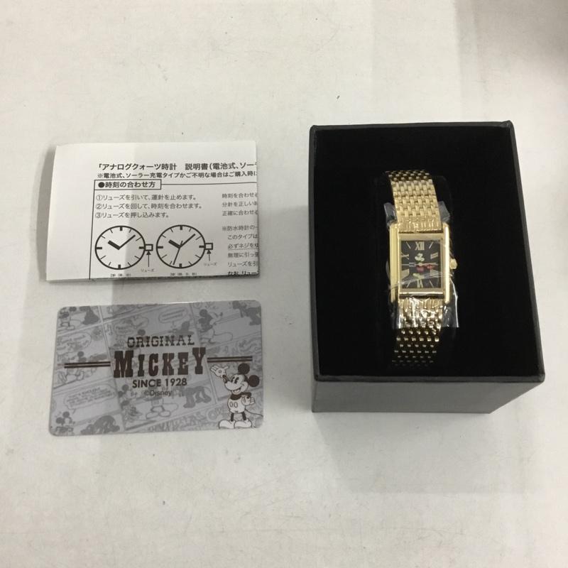 ディズニー Disney 腕時計 アナログ（クォーツ式） MTW-BLK import ミッキーマウス キャラクター 金 / ゴールド /  レディース USED 古着 中古 10145620