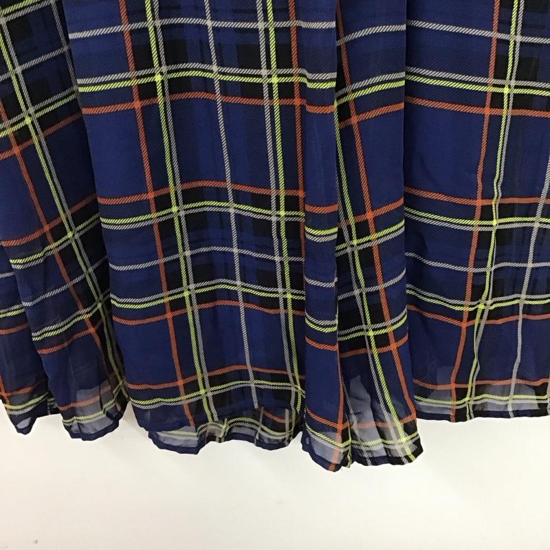 ニコアンド niko and... ボトムス ボトムス ST82DL10KO 青系タータンチェック ワイドパンツ L チェック マルチカラー / マルチカラー /  レディース USED 古着 中古 10132166
