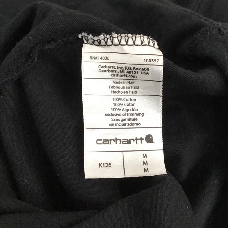 カーハート Carhartt カットソー 長袖 長袖カットソー 無地カットソー クルーネック M ロゴ、文字 黒 / ブラック /  メンズ USED 古着 中古 10131430