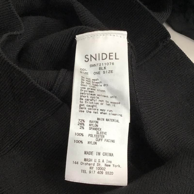 スナイデル SNIDEL ニット、セーター 七分袖 swnt211076 パフスリーブニットプルオーバー ONE SIZE 無地 黒 / ブラック /  レディース USED 古着 中古 10150183