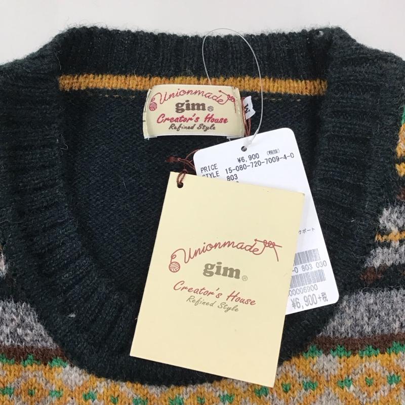 ジム gim ニット、セーター 長袖 長袖ニットカットソー ニット セーター クルーネックニット M 総柄 マルチカラー / マルチカラー /  メンズ USED 古着 中古 10113243