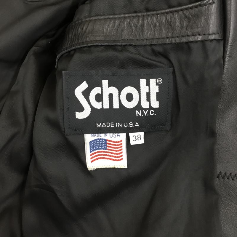 ショット schott ジャケット、上着 レザージャケット 38 無地 黒 / ブラック /  メンズ USED 古着 中古 10139992