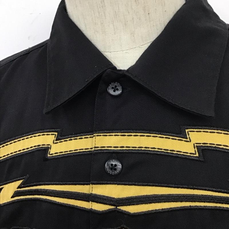ハーレーダビッドソン Harley-Davidson シャツ、ブラウス 半袖 96366-08VM L ロゴ、文字 黒 / ブラック /  メンズ USED 古着 中古 10111869