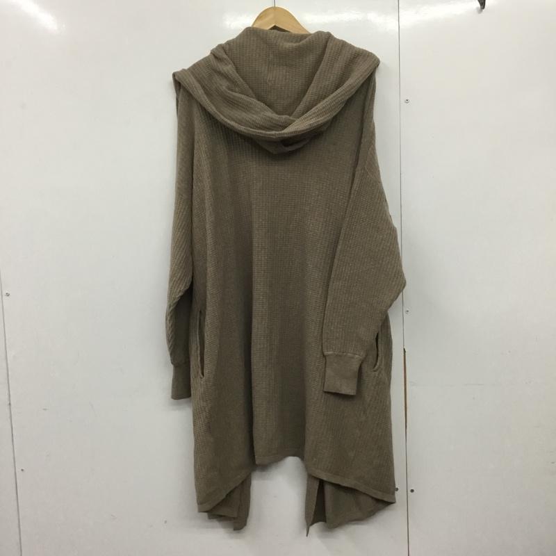 イヴォン YVON カーディガン 長袖 長袖カーディガン 前開き ノーカラーカーディガン 無地 ベージュ / ベージュ /  レディース USED 古着 中古 10143598