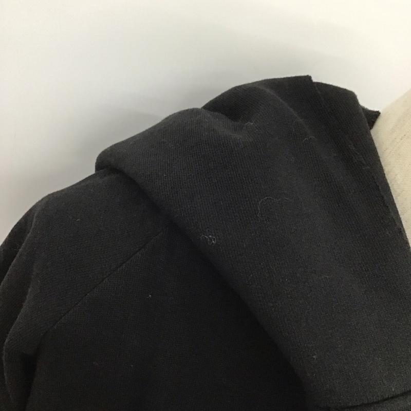 ザラメン ZARA MAN パーカー 長袖 スウェット カットオフ ロング丈 L 無地 黒 / ブラック /  メンズ USED 古着 中古 10106789