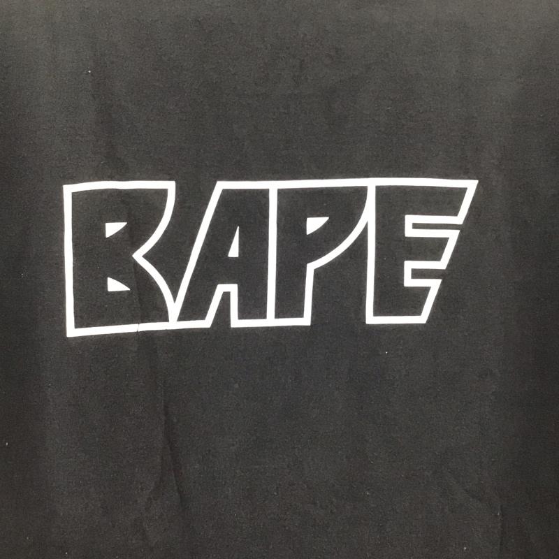 ベイプ BAPE Tシャツ 半袖 半袖カットソー プリントTシャツ クルーネックカットソー L ロゴ、文字 黒 / ブラック /  メンズ USED 古着 中古 10132610