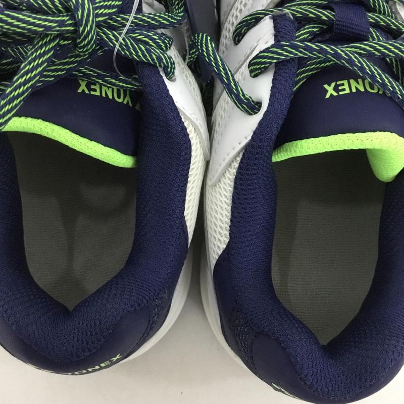 ヨネックス YONEX スニーカー スニーカー SHT107D テニスシューズ パワークッション 107D 22.5cm 箱有 22.5cm ロゴ、文字 白 / ホワイト / X 紺 / ネイビー / X 薄緑 / ライトグリーン /  レディース USED 古着 中古 10147967