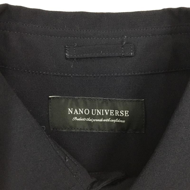 ナノユニバース nano・universe シャツ、ブラウス 半袖 半袖シャツ カラーシャツ 半袖カットソー 無地シャツ M 無地 紺 / ネイビー /  メンズ USED 古着 中古 10116244
