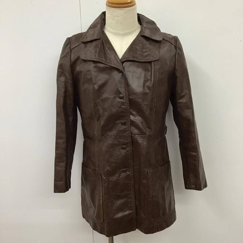 古着 USED ジャケット、上着 レザージャケット ロング丈 無地 茶 / ブラウン /  メンズ USED 古着 中古 10118342