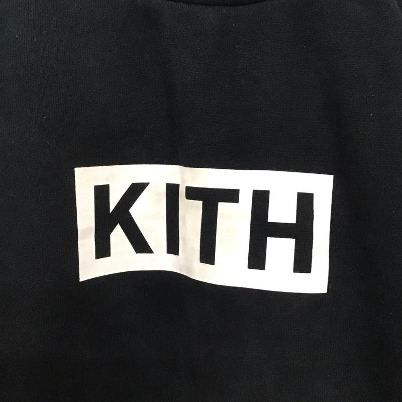 キス KITH トレーナー 長袖 長袖トレーナー スウェット クルーネック プルオーバー L ロゴ、文字 黒 / ブラック /  メンズ USED 古着 中古 10140833