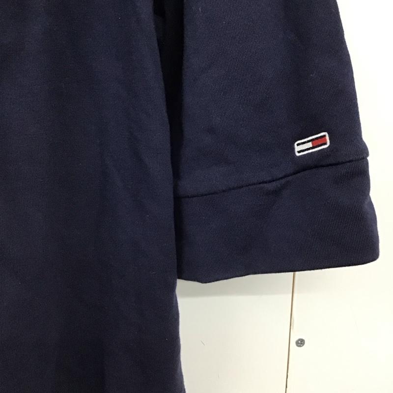 トミー ジーンズ TOMMY JEANS パーカー 半袖 半袖パーカーカットソー プルオーバーパーカー M ロゴ、文字 紺 / ネイビー /  メンズ USED 古着 中古 10147285