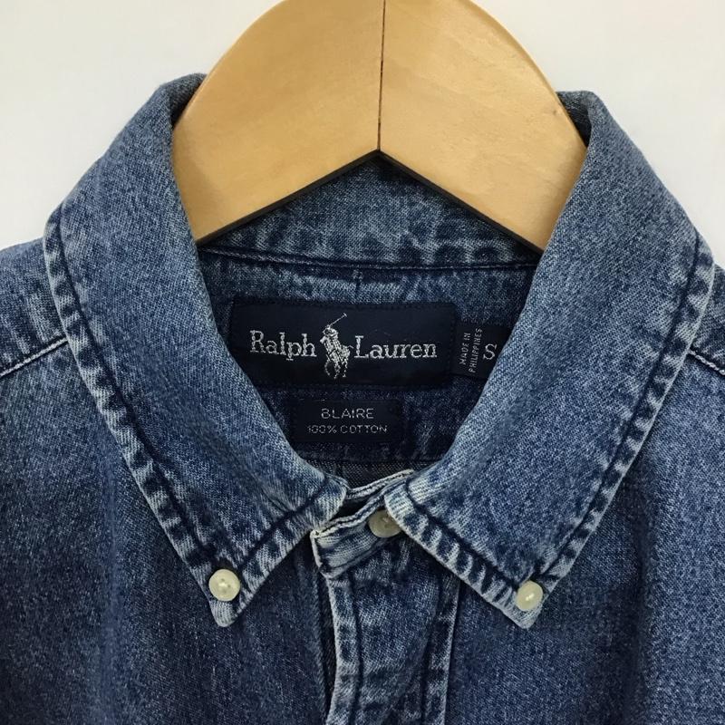 ラルフローレン RALPHLAUREN シャツ、ブラウス 長袖 長袖シャツ デニムシャツ カラーシャツ S ロゴ、文字 インディゴ / インディゴ /  メンズ USED 古着 中古 10130640