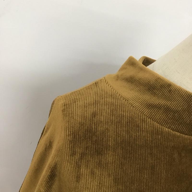 ビームス ハート BEAMS HEART カットソー 七分袖 43-14-0257-152 スタンドネック コーデュロイ 無地 茶 / ブラウン /  レディース USED 古着 中古 10126489