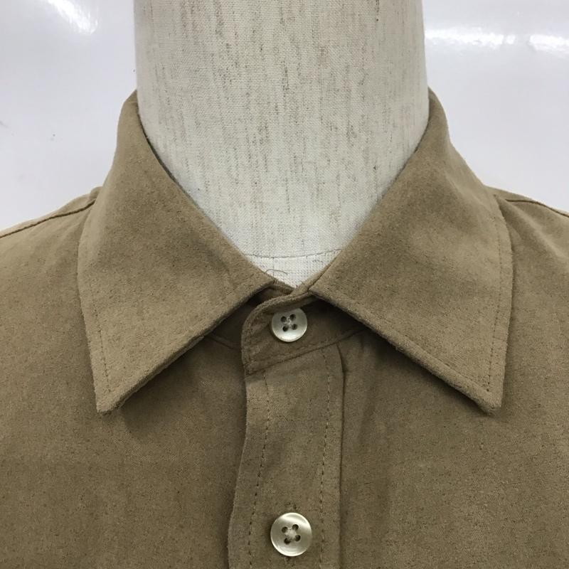 ウ゛ァンヒューゼン VANHEUSEN シャツ、ブラウス 長袖 L 無地 ベージュ / ベージュ /  メンズ USED 古着 中古 10108056