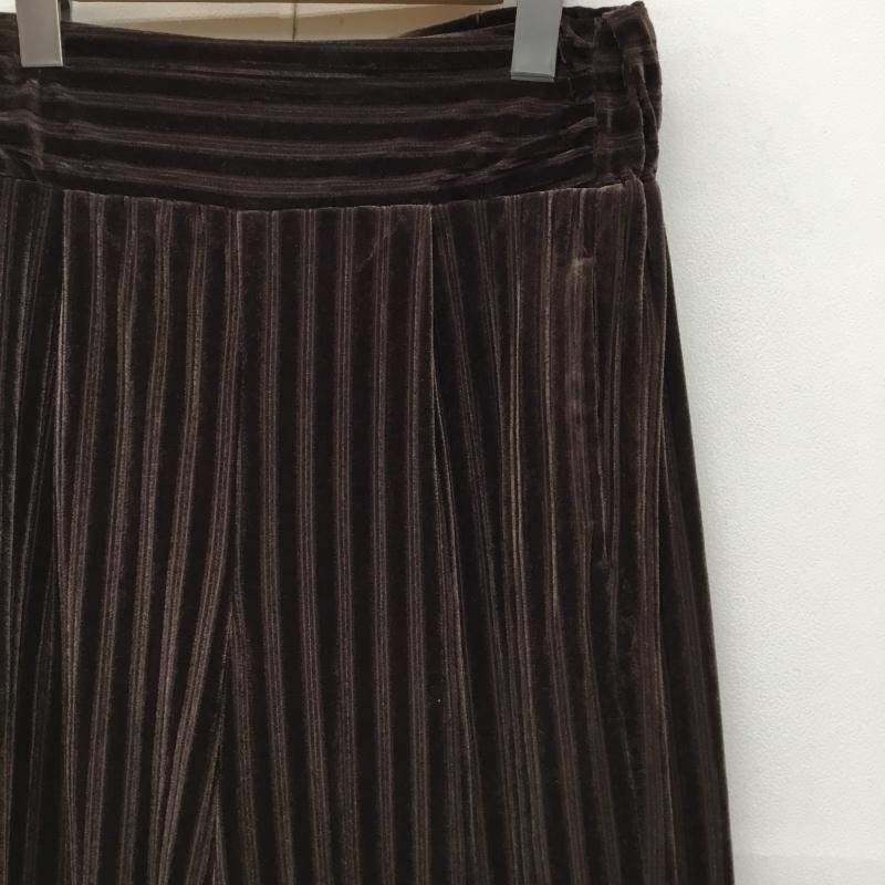 ジーナシス JEANASIS パンツ スラックス JS050293AK ベロアワイドパンツ FREE 無地 茶 / ブラウン /  レディース USED 古着 中古 10139907