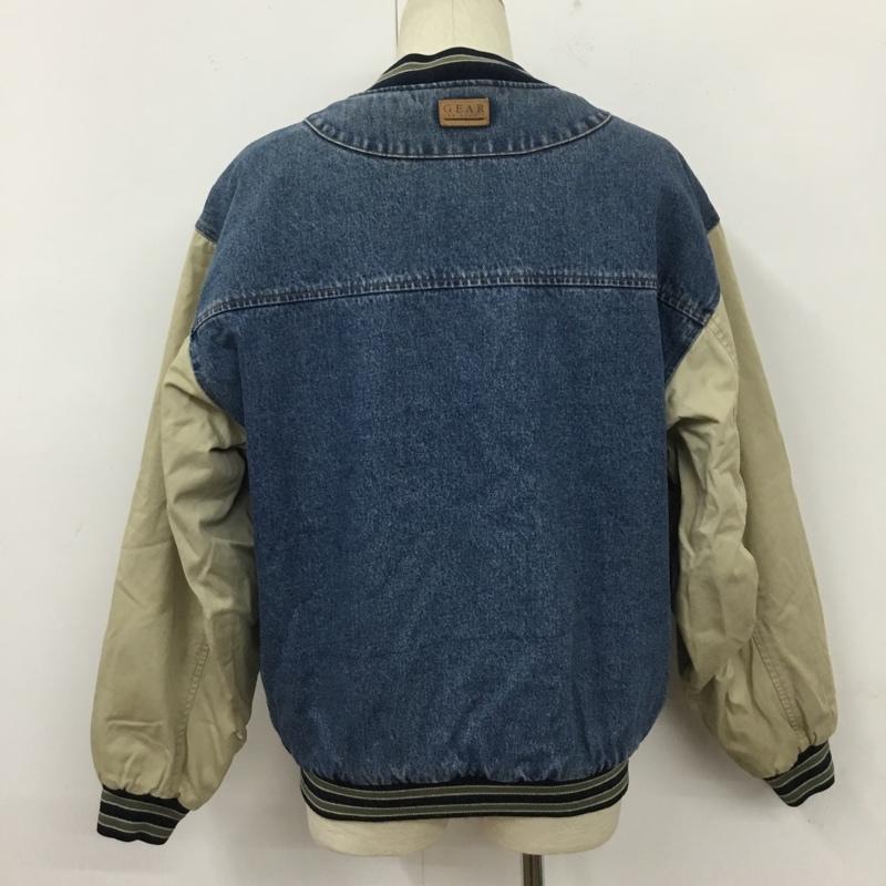 ギアフォースポーツ Gear for Sports ジャケット、上着 ジャンパー、ブルゾン デニム M ワンポイント 青 / ブルー / X ベージュ / ベージュ /  メンズ USED 古着 中古 10109642