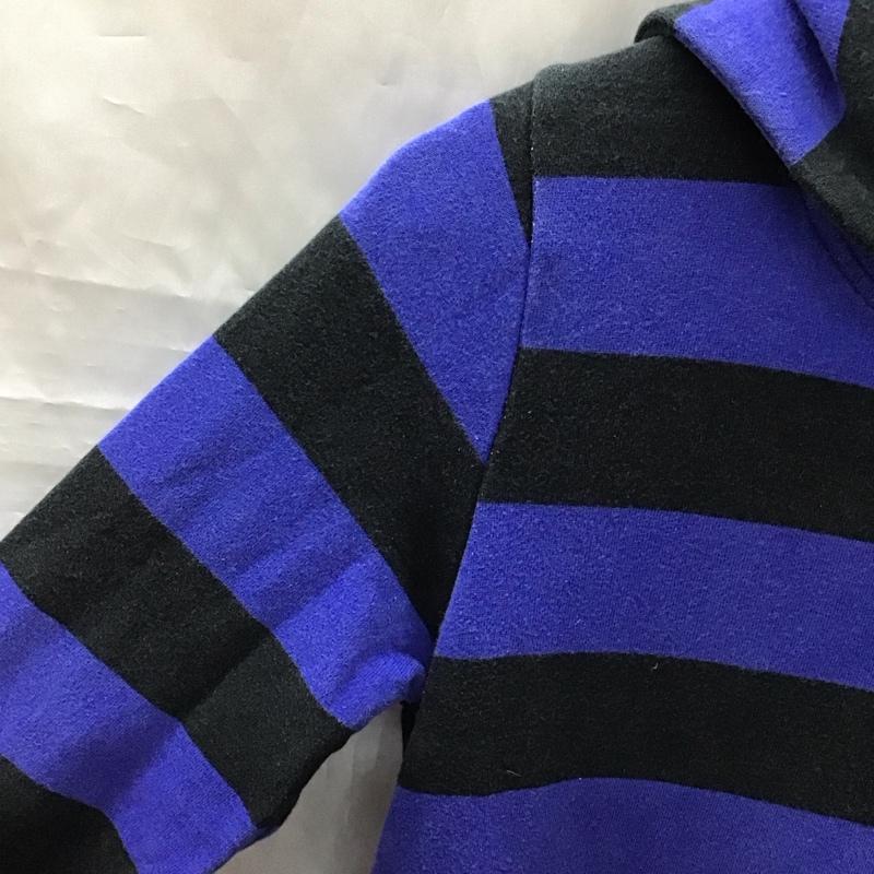 古着 USED ワンピース ひざ丈スカート TOMMY パーカーワンピース スウェット 長袖 M ボーダー柄 黒 / ブラック / X 青 / ブルー /  レディース USED 古着 中古 10114857