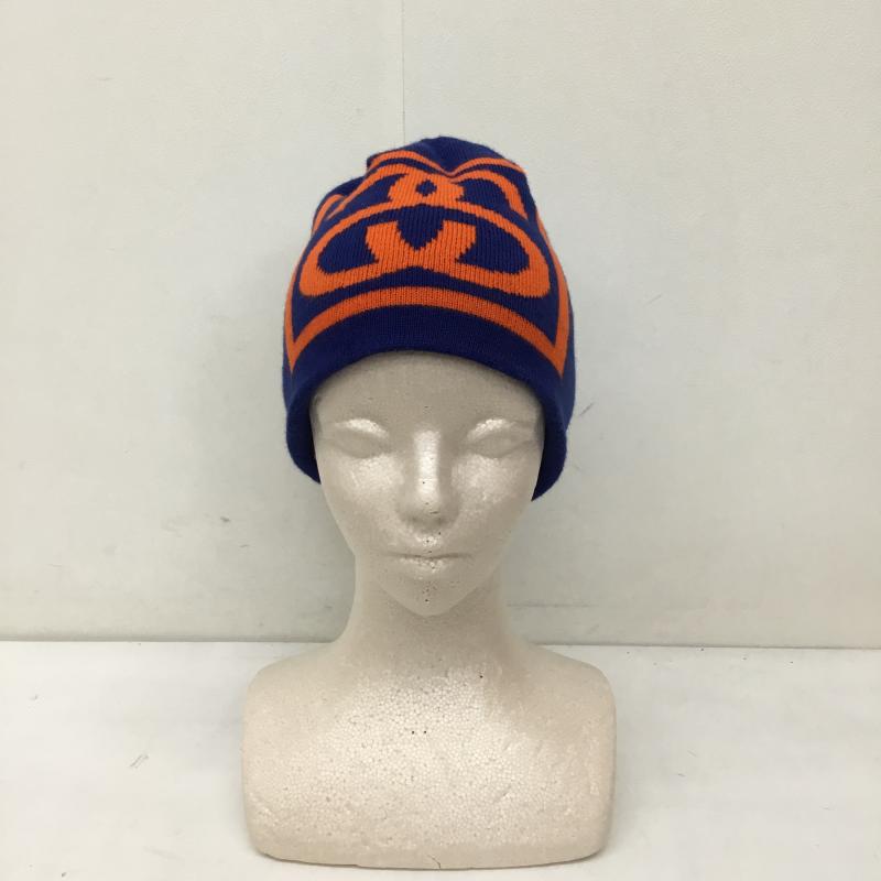 ステューシー STUSSY 帽子 ニット帽 LINK SKULL CAP FREE ロゴ、文字 青 / ブルー / X 橙 / オレンジ /  メンズ USED 古着 中古 10136544