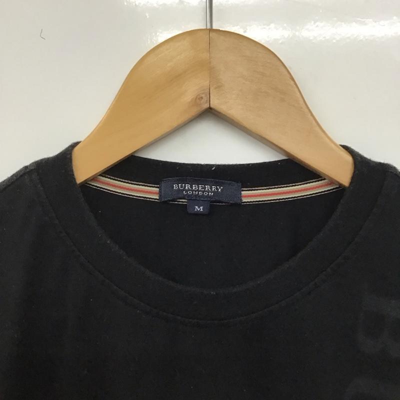 バーバリーロンドン Burberry London Tシャツ 半袖 半袖カットソー プリントTシャツ クルーネックカットソー M ロゴ、文字 黒 / ブラック /  メンズ USED 古着 中古 10141722