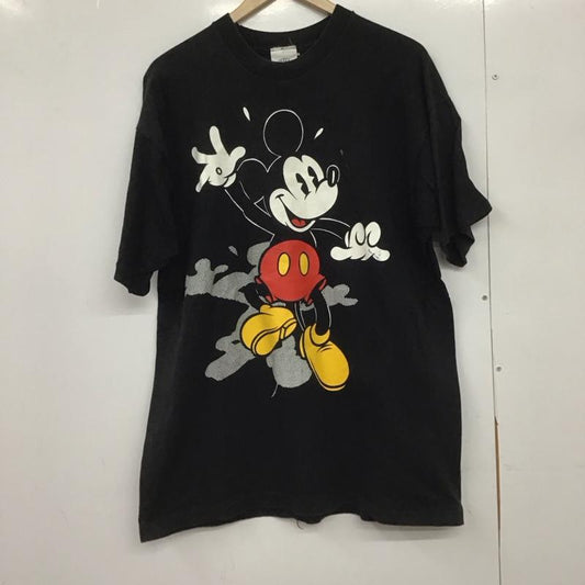 ディズニー Disney Tシャツ 半袖 半袖カットソー プリントTシャツ クルーネックカットソー プリント 黒 / ブラック /  メンズ USED 古着 中古 10149110