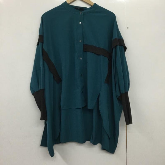 オズモーシス OSMOSIS シャツ、ブラウス 長袖 796010-596B リブ切替ブラウス ONE SIZE 無地 青 / ブルー /  レディース USED 古着 中古 10144643