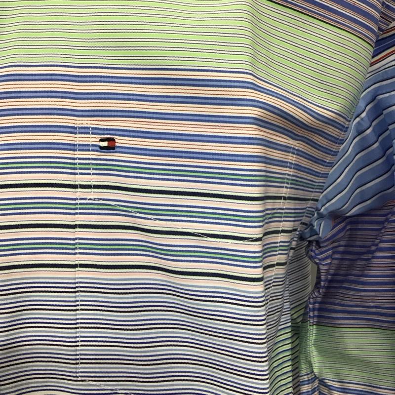 トミーヒルフィガー TOMMY HILFIGER シャツ、ブラウス 長袖 長袖シャツ カラーシャツ ポケットシャツ 長袖カットソー ボーダーシャツ M ボーダー柄 マルチカラー / マルチカラー /  メンズ USED 古着 中古 10114982