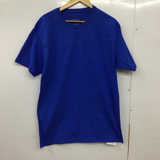 チャンピオン Champion Tシャツ 半袖 半袖カットソー プリントTシャツ クルーネックカットソー L 無地 青 / ブルー /  メンズ USED 古着 中古 10150934