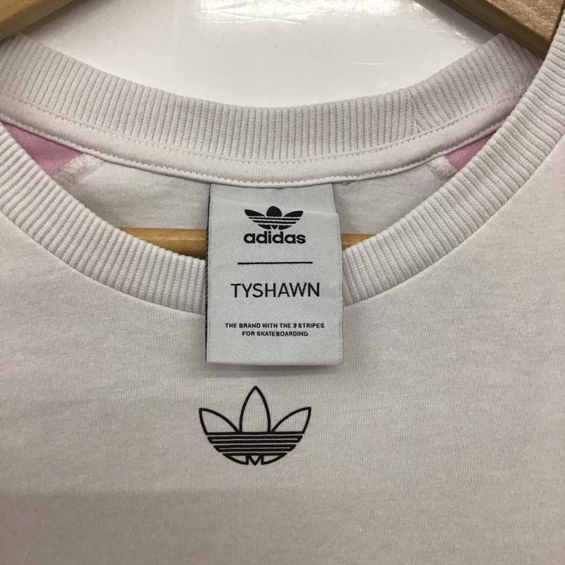 アディダス adidas Tシャツ 半袖 半袖カットソー プリントTシャツ クルーネックカットソー ロゴ、文字 白 / ホワイト / X 桃 / ピンク /  メンズ USED 古着 中古 10133718
