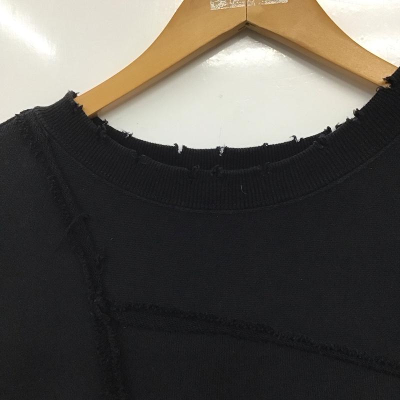 ジーナシス JEANASIS トレーナー 長袖 js064476cf スウェット ダメージ FREE 無地 黒 / ブラック /  レディース USED 古着 中古 10145469