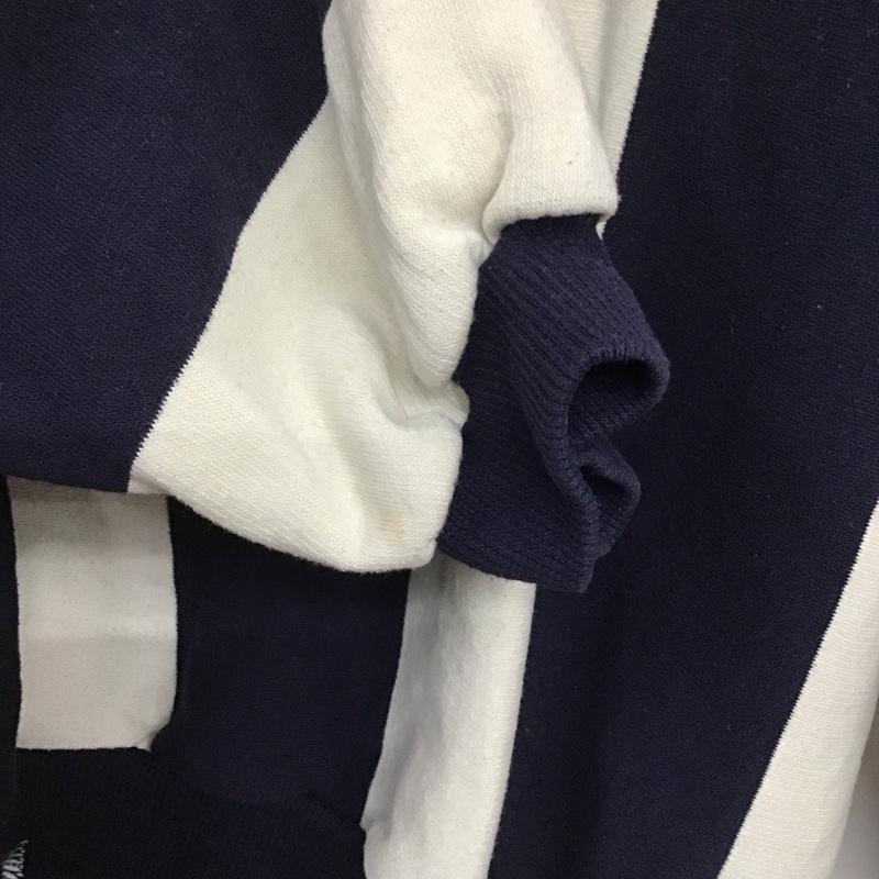 古着 USED トレーナー 長袖 長袖トレーナー スウェット クルーネック プルオーバー L ストライプ 白 / ホワイト / X 紺 / ネイビー /  メンズ USED 古着 中古 10141755