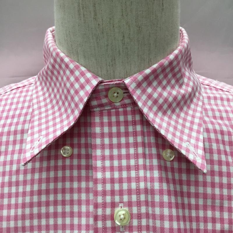 ブルックスブラザーズ BROOKS BROTHERS シャツ、ブラウス 半袖 ボタンダウン チェック M ワンポイント 白 / ホワイト / X 桃 / ピンク /  メンズ USED 古着 中古 10111593