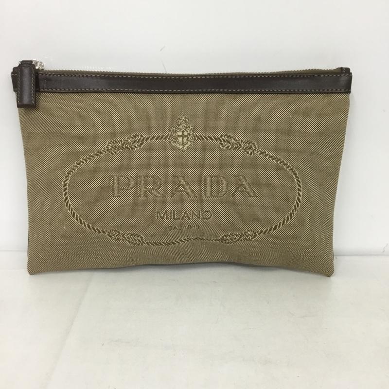 プラダ PRADA クラッチバッグ、パーティバッグ クラッチバッグ、パーティバッグ 2N1285 ポーチ ロゴ、文字 ベージュ / ベージュ /  レディース USED 古着 中古 10132629