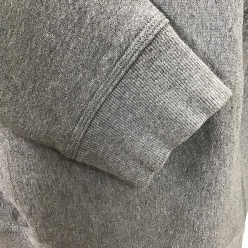 カーハート Carhartt トレーナー 長袖 長袖スウェット 長袖トレーナー リブカットソー 長袖カットソー ジップアップカラー L ロゴ、文字 灰 / グレー /  メンズ USED 古着 中古 10124692