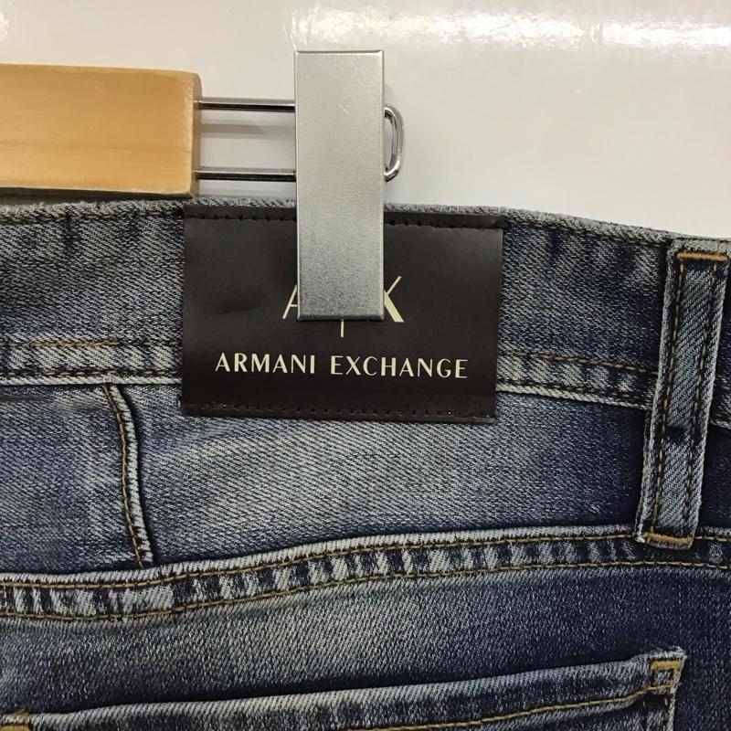 アルマーニエクスチェンジ ARMANI EXCHANGE パンツ デニム、ジーンズ デニムパンツ ストレートパンツ ワイドパンツ カジュアルパンツ ストレッチ 36 無地 インディゴ / インディゴ /  メンズ USED 古着 中古 10116622