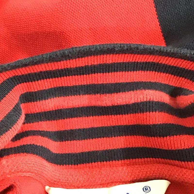 チャンピオン Champion ポロシャツ 半袖 L 刺繍 黒 / ブラック / X 赤 / レッド /  メンズ USED 古着 中古 10111559