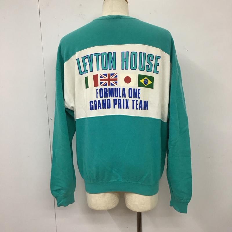 古着 USED トレーナー 長袖 スウェット LEYTON HOUSE ロゴ、文字 薄緑 / ライトグリーン /  メンズ USED 古着 中古 10118102