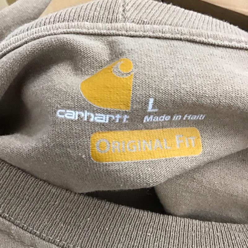 カーハート Carhartt Tシャツ 半袖 半袖カットソー プリントTシャツ クルーネックカットソー L ロゴ、文字 ベージュ / ベージュ /  メンズ USED 古着 中古 10148698
