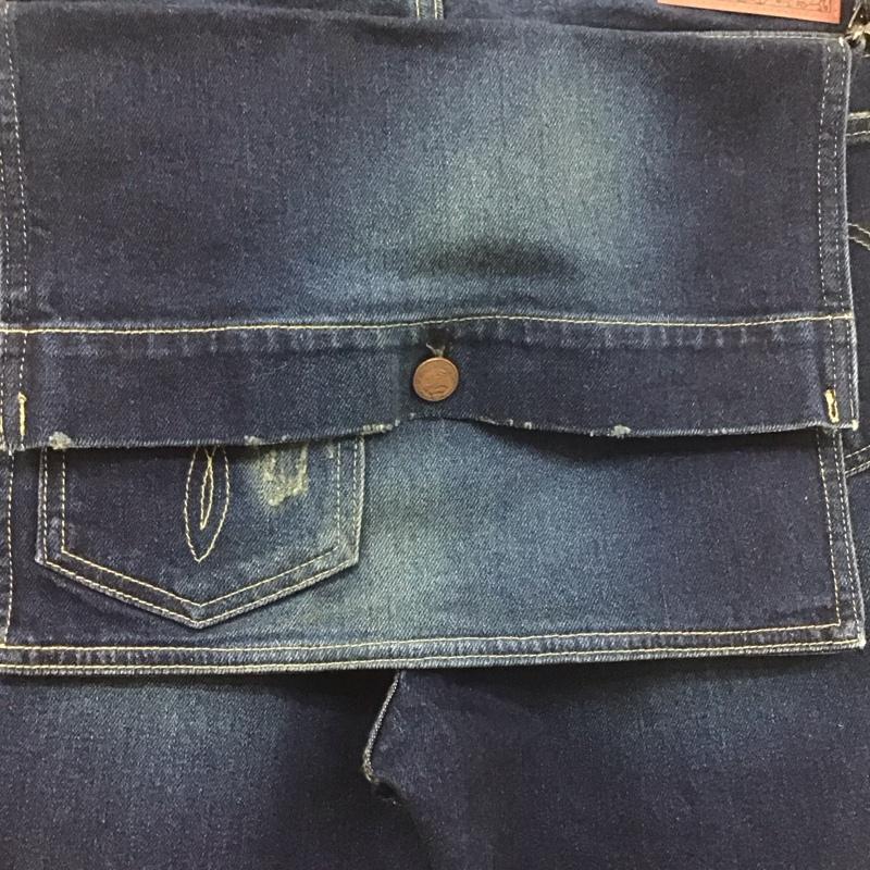 グラム glamb パンツ デニム、ジーンズ デニムパンツ スリムパンツ ジーンズ ダメージ加工 裾リブ カジュアルパンツ 3 無地 インディゴ / インディゴ /  メンズ USED 古着 中古 10107704