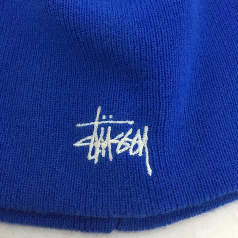 ステューシー STUSSY 帽子 ニット帽 ビーニー ロゴ、文字 青 / ブルー /  メンズ USED 古着 中古 10140155
