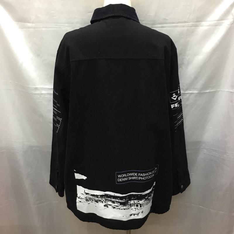 ザラ ZARA ジャケット、上着 ジャケット、ブレザー 1466 312 800 襟コーデュロイ プリント XL ロゴ、文字 黒 / ブラック /  メンズ USED 古着 中古 10109641