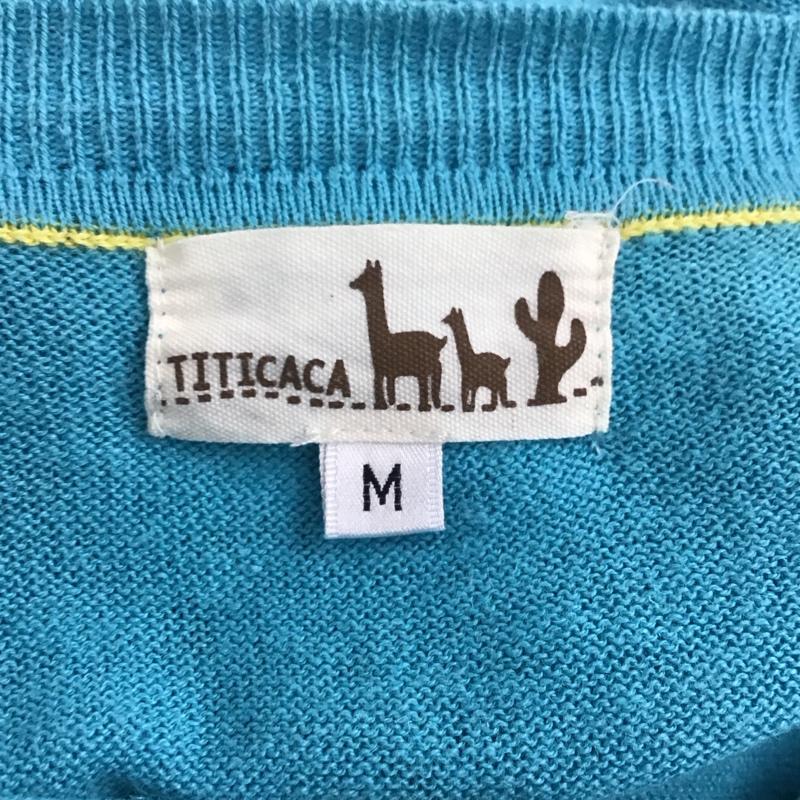 チチカカ TITICACA カーディガン 長袖 FSE-BA-046 コットン リネン M 無地 青 / ブルー /  レディース USED 古着 中古 10116750