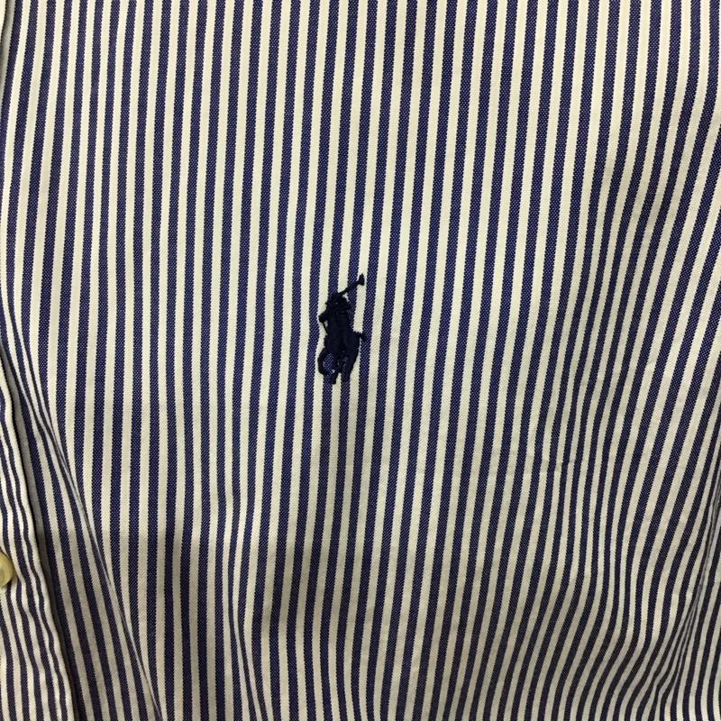 ラルフローレン RALPHLAUREN シャツ、ブラウス 長袖 ボタンダウンシャツ ストライプ 白 / ホワイト / X 青 / ブルー /  メンズ USED 古着 中古 10123340