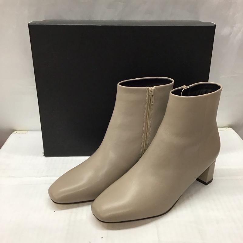 アンタイトル UNTITLED ブーツ ショートブーツ 153-09231 スムースショートブーツ スクエアトウ ヒール 24cm 箱有 24.0cm 無地 グレージュ / グレージュ /  レディース USED 古着 中古 10115439