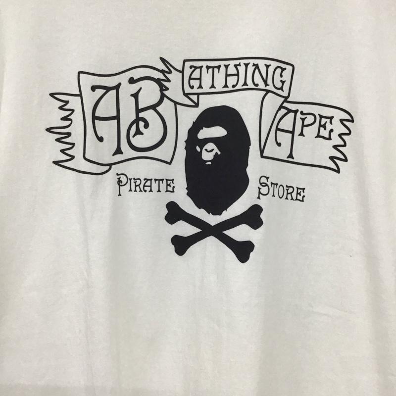 アベイシングエイプ A BATHING APE Tシャツ 半袖 CROSSBONE pirate store M ロゴ、文字 白 / ホワイト /  メンズ USED 古着 中古 10133764