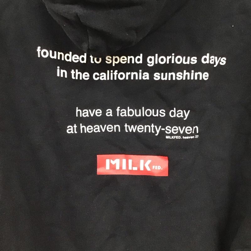 ミルクフェド MILKFED. パーカー 長袖 長袖パーカー プルオーバーパーカー スウェット ロゴ、文字 黒 / ブラック /  レディース USED 古着 中古 10128979