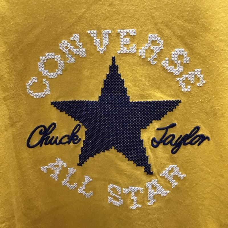コンバース CONVERSE Tシャツ 半袖 8272-6350 刺繡 クルーネック L ロゴ、文字 橙 / オレンジ /  メンズ USED 古着 中古 10117035