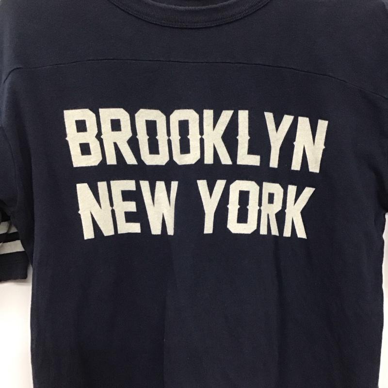 チャンピオン Champion Tシャツ 半袖 c3-p338 トリコロールタグ カレッジプリント 半袖フットボールTシャツ M ロゴ、文字 紺 / ネイビー /  メンズ USED 古着 中古 10141463