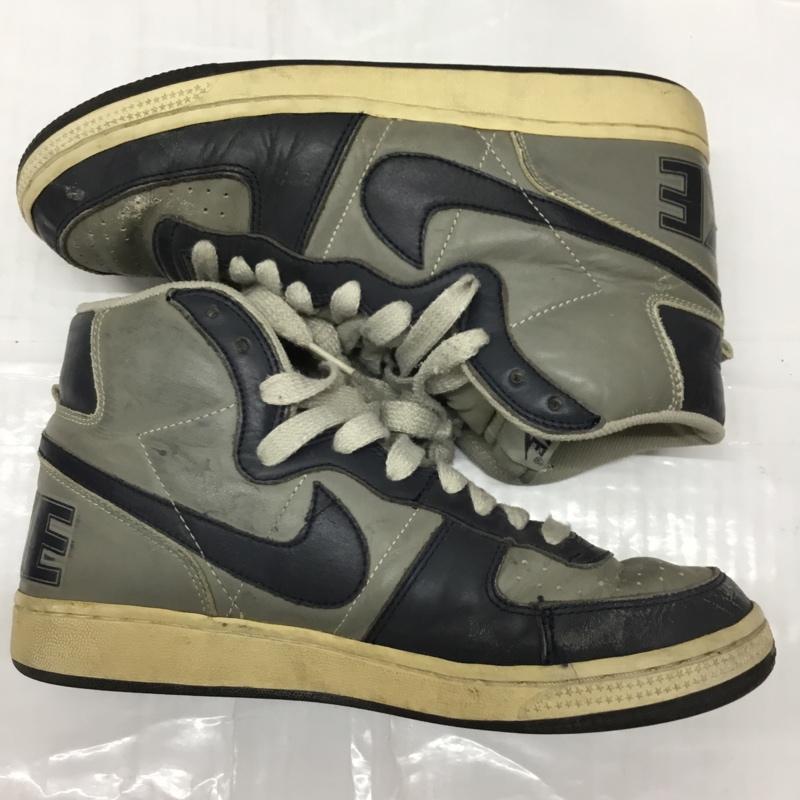 ナイキ NIKE スニーカー スニーカー 307147 041 TERMINATOR HIGH 2003年 復刻 27cm 27.0cm ロゴ、文字 灰 / グレー / X 紺 / ネイビー /  メンズ USED 古着 中古 10109382